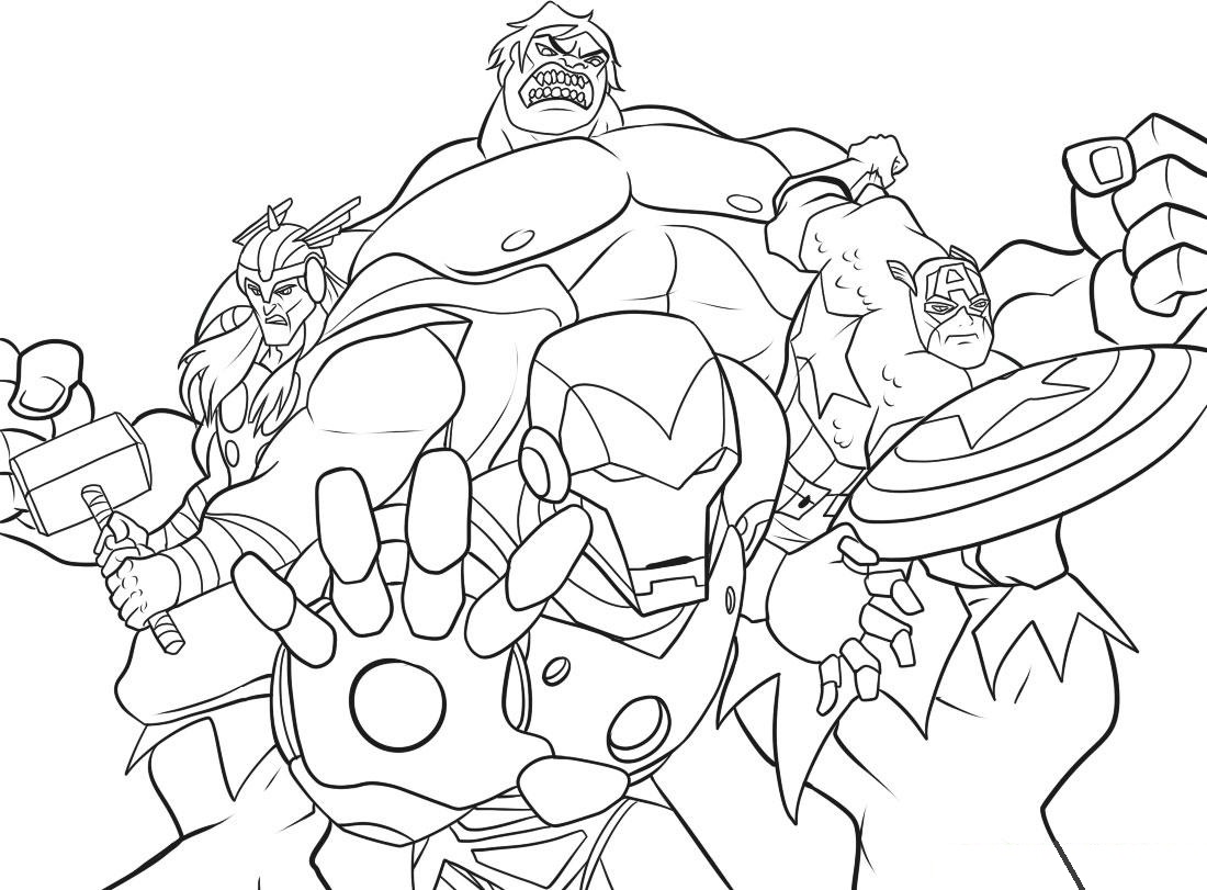 1100x811 Stunning Avengers Coloring Pages Printable For With Avengers