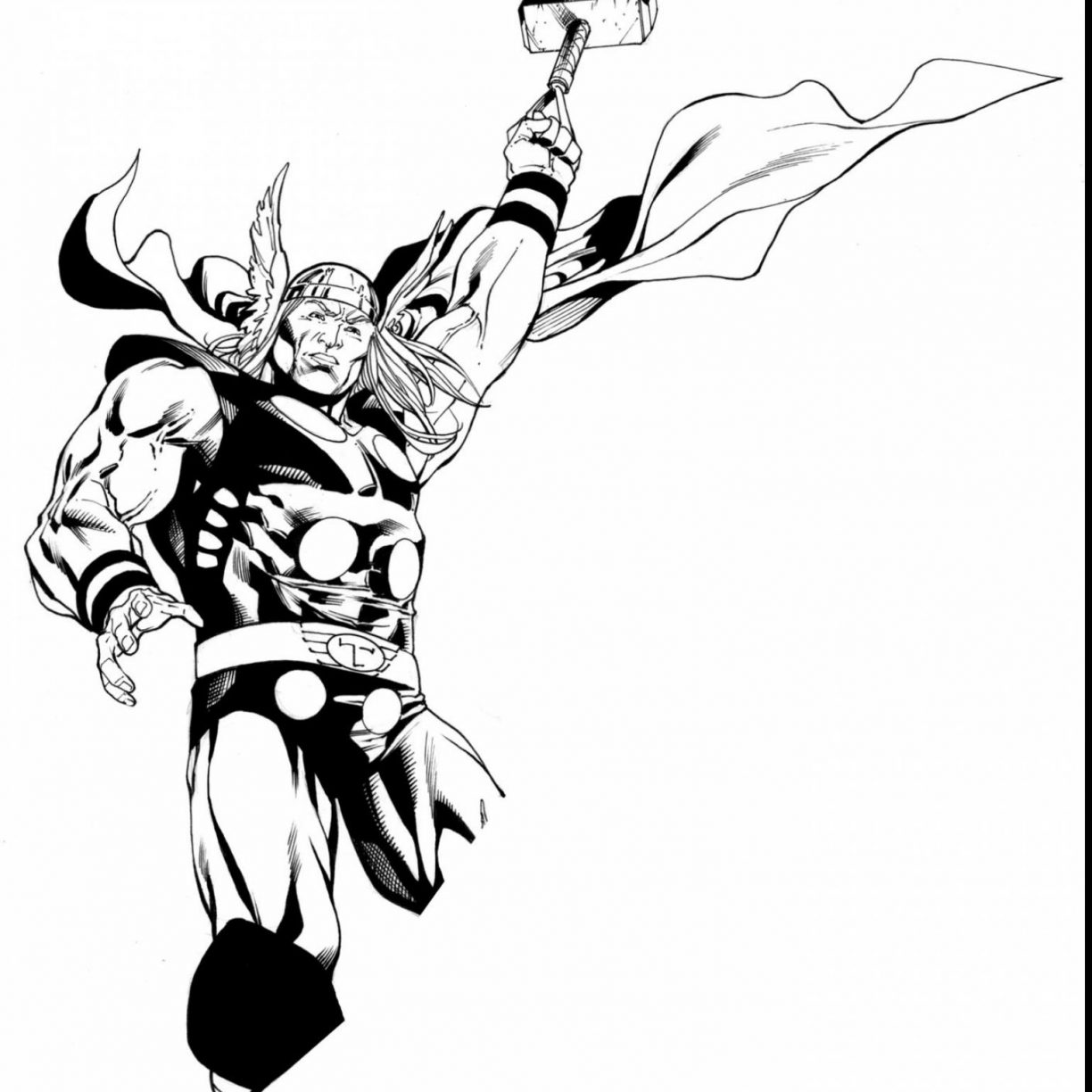 1224x1224 Hammer Coloring Thor Pages Coloringstar Of Free Printable