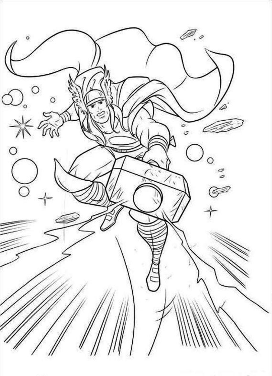 900x1240 Thor Coloring Pages