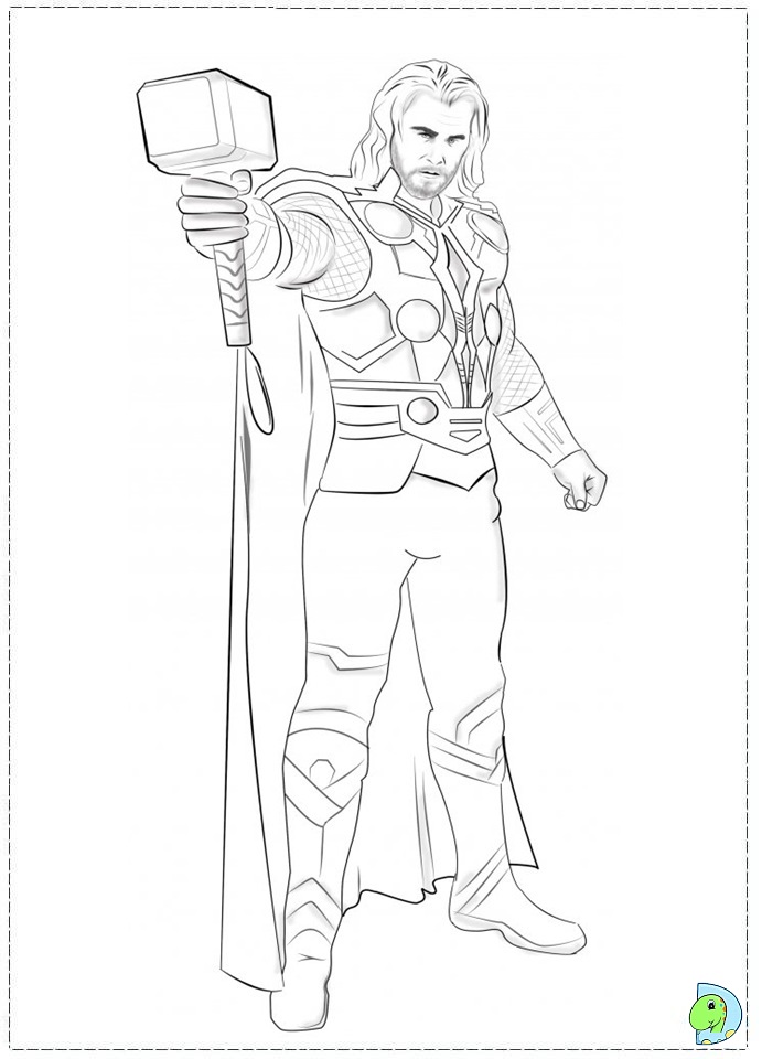 691x960 Thor Coloring Page