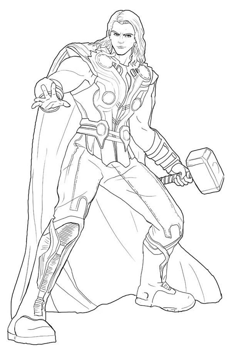 750x1159 Avengers Thor Coloring Pages