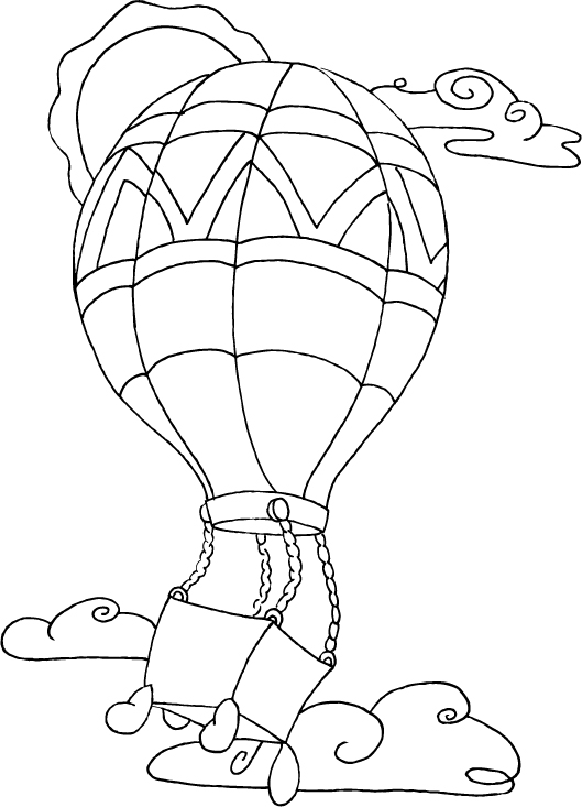 529x733 Aviation Hot Air Balloon Coloring Page Color Kid Stuff