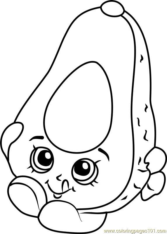 572x800 Dippy Avocado Shopkins Coloring Page