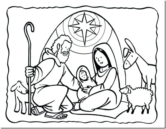 554x431 Manger Coloring Pages To Print Best Nativity Creche Images On Away