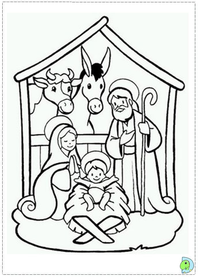 691x960 Nativity Coloring Page