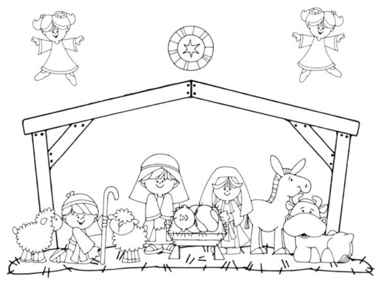 750x562 Nativity Coloring Pages For Preschool