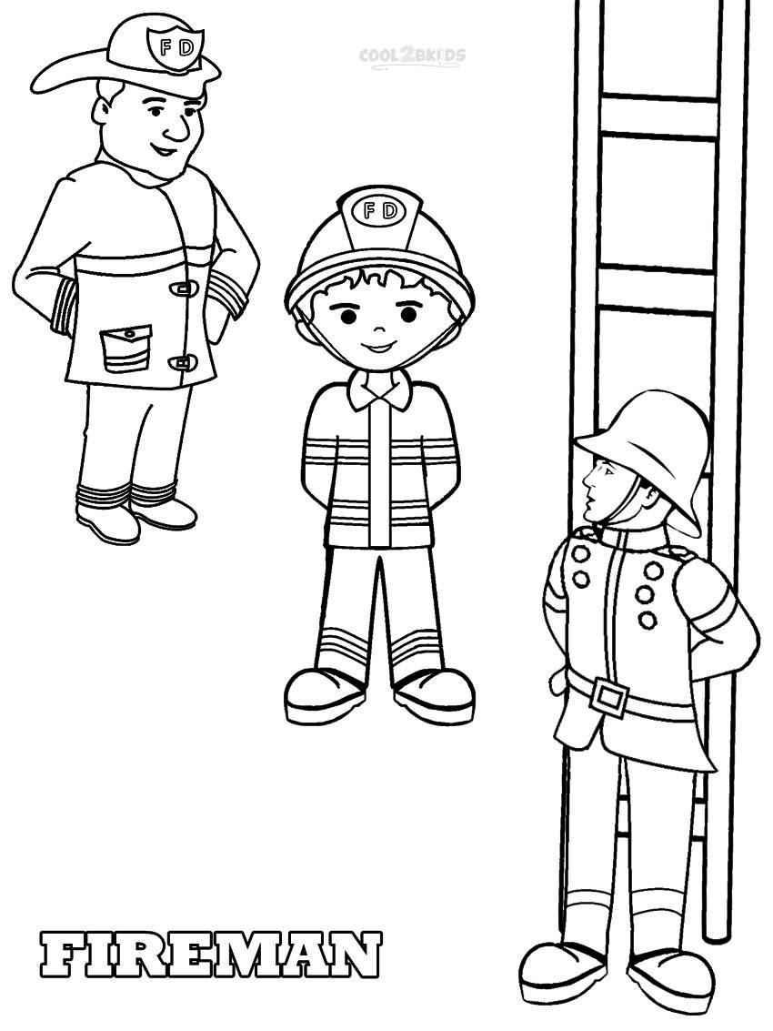 850x1133 Printable Fireman Coloring Pages