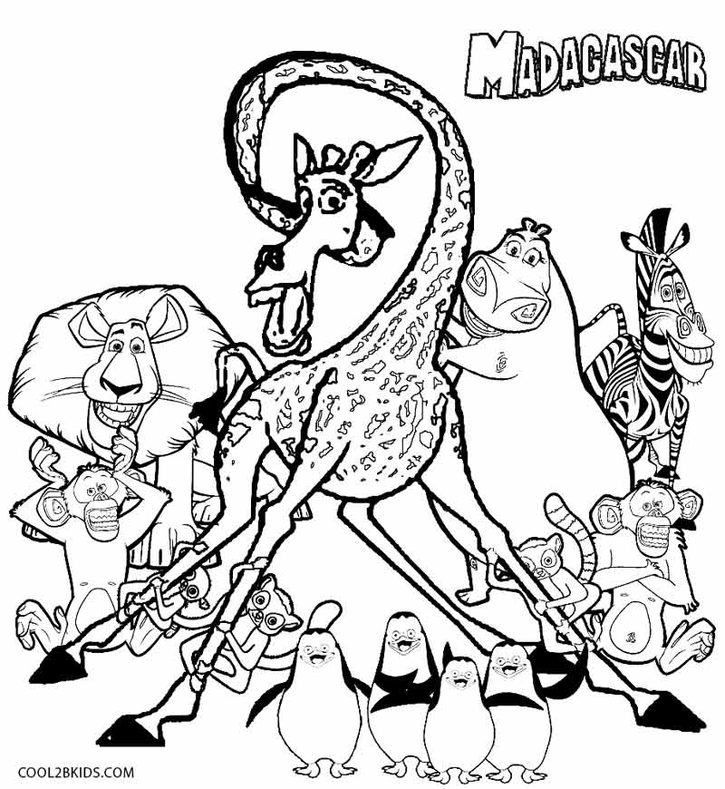 800x870 Printable Madagascar Coloring Pages For Kids