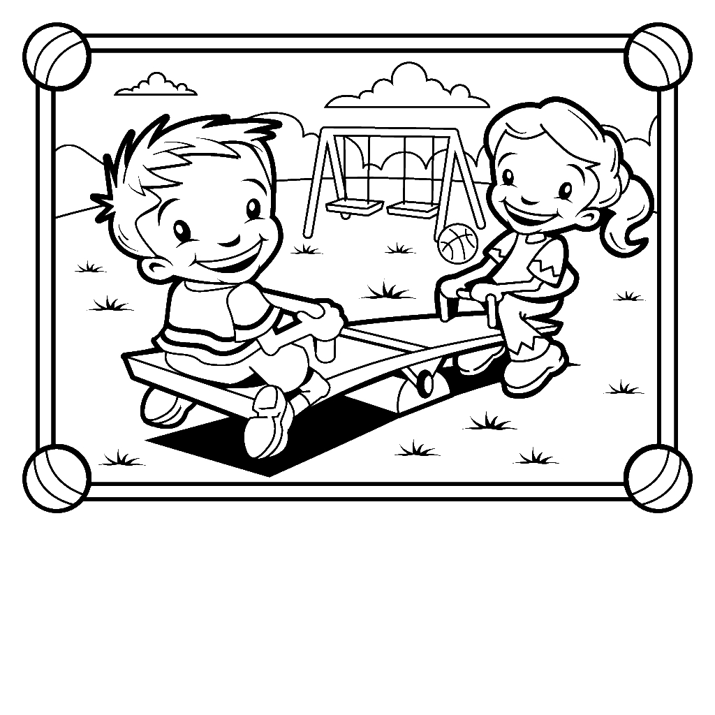 1024x1024 Park Scene Coloring Page Park Coloring Page