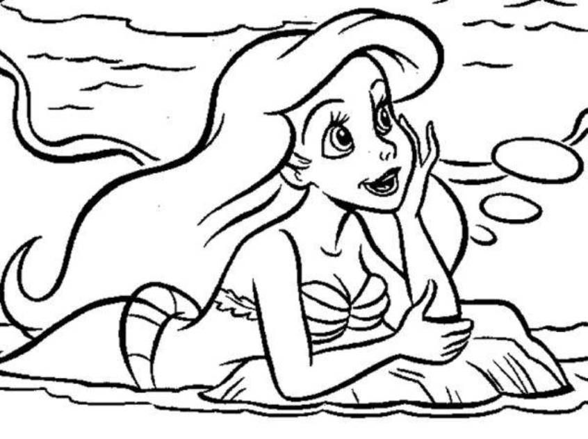 846x632 Ariel Princess Coloring Pages