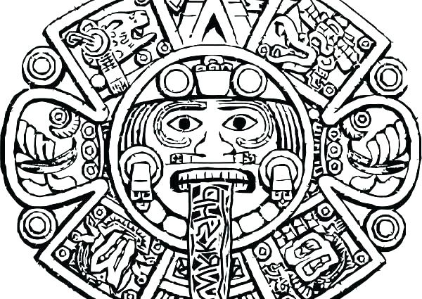 600x425 Printable Aztec Calendar Coloring Pages Kids