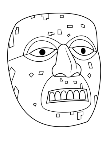358x480 Aztec Mask Of Xiuhtecuhtli Coloring Page History