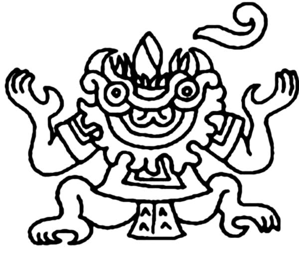 600x515 Aztec Coloring Pages Color Bros