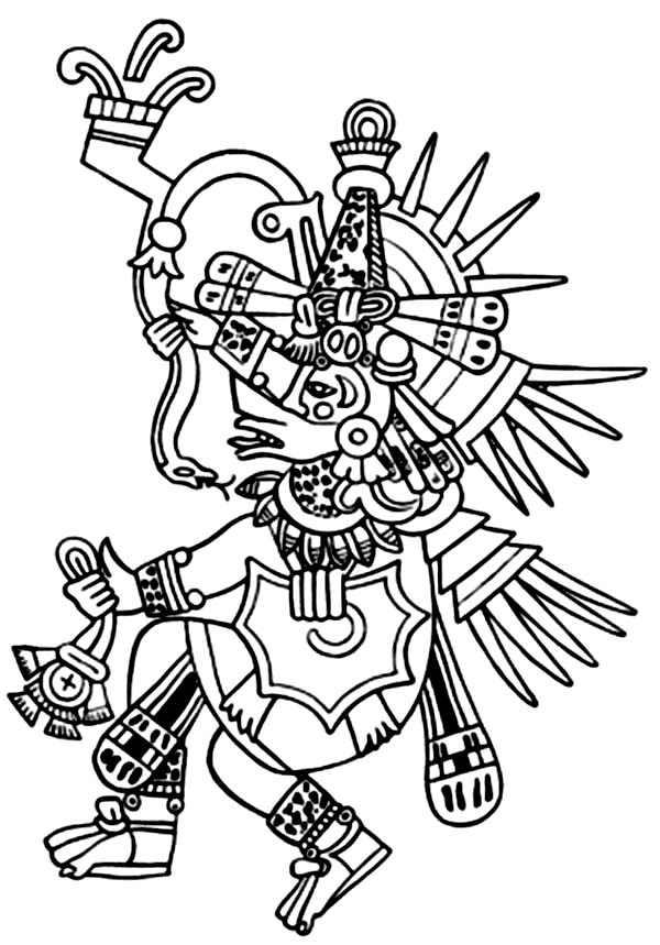 600x859 Aztec Tlaloc Coloring Pages Bulk Color