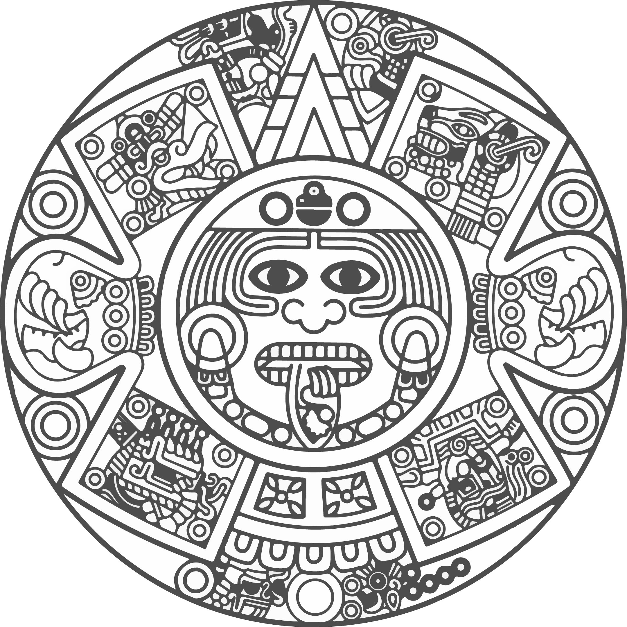 2159x2158 Mayan Calendar Coloring Page Fresh Pages Printable Pictures Aztec