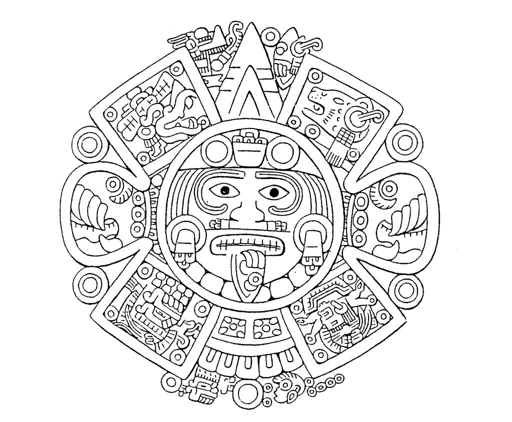 1024x844 Resultado De Imagen De Aztec Sun Coloring Pages Ornamentos
