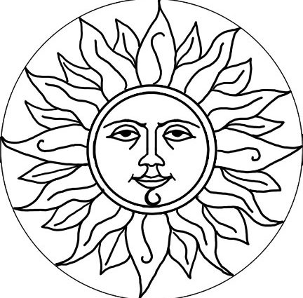 432x425 Aztec Sun Coloring Page Clip Art Galore Sun Design Clip Art Galore