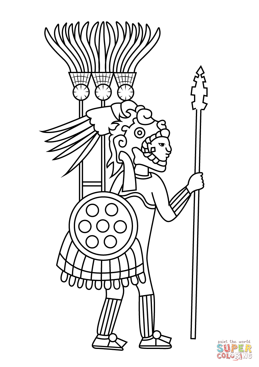 849x1200 Aztec Warrior Coloring Page Free Printable Coloring Pages Vc
