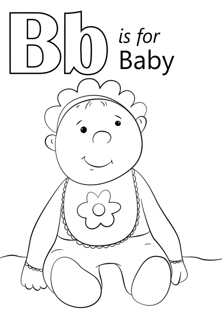 724x1024 Letter B Is For Baby Coloring Page Kids