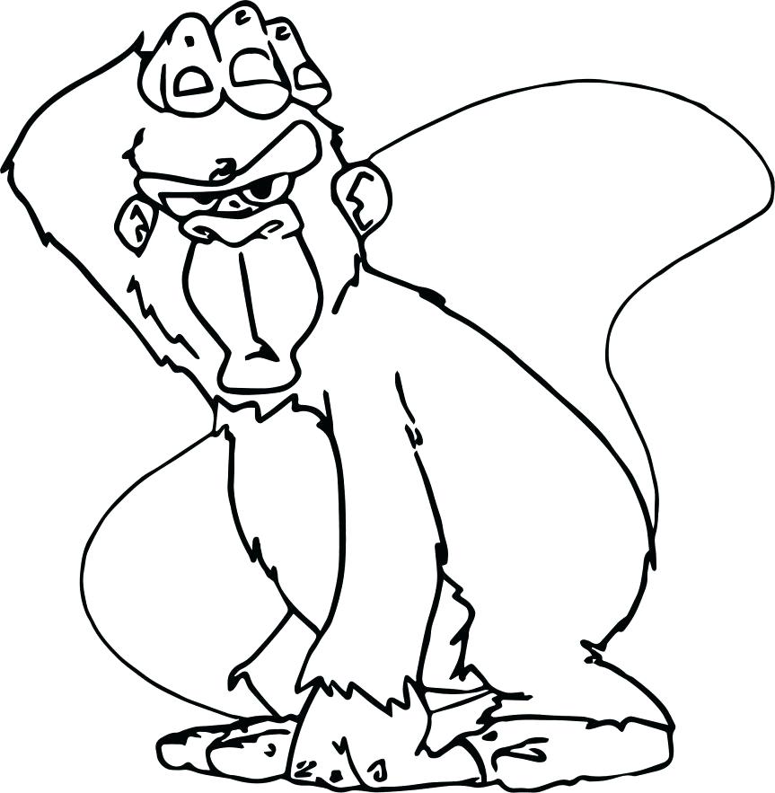 863x883 Gorilla Coloring Page Baby Gorilla Coloring Monkey Page Free