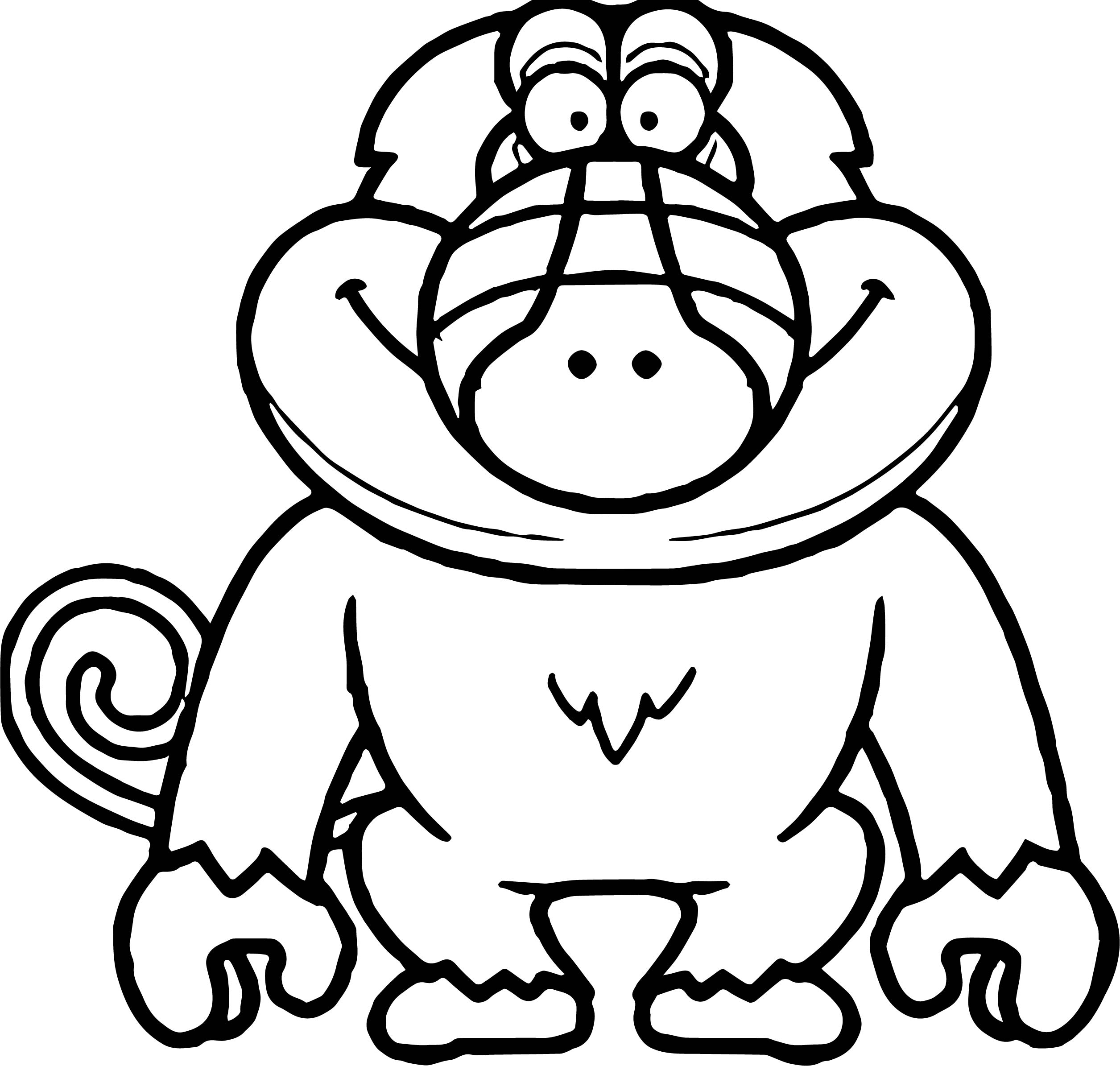 2511x2390 Illustration Cartoon Baboon Coloring Page Wecoloringpage