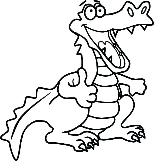 618x647 Cute Baby Alligator Coloring Pages Page Happy Crocodile Saltwater