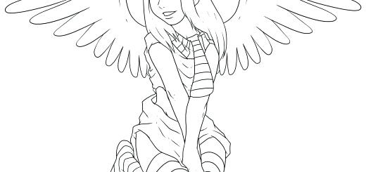 520x245 Angel Coloring Pages Baby Angel Coloring Pages Angel Fish Coloring