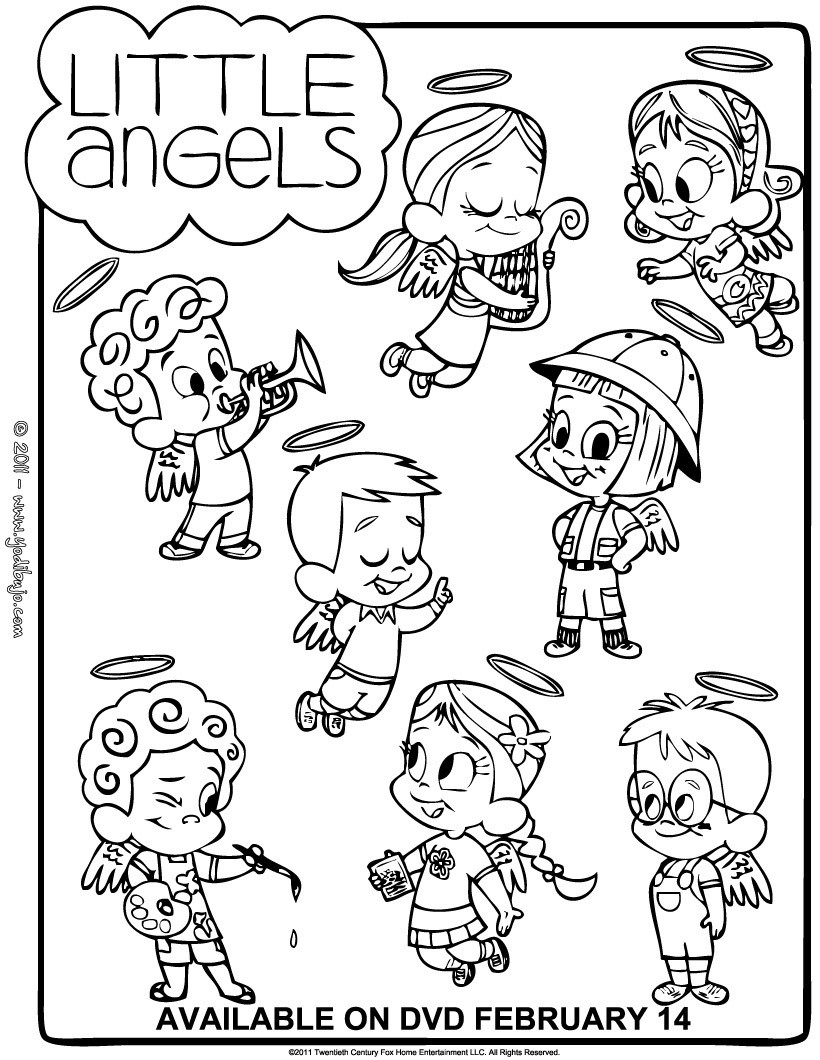 820x1060 Little Angels Differences Game Coloring Pages