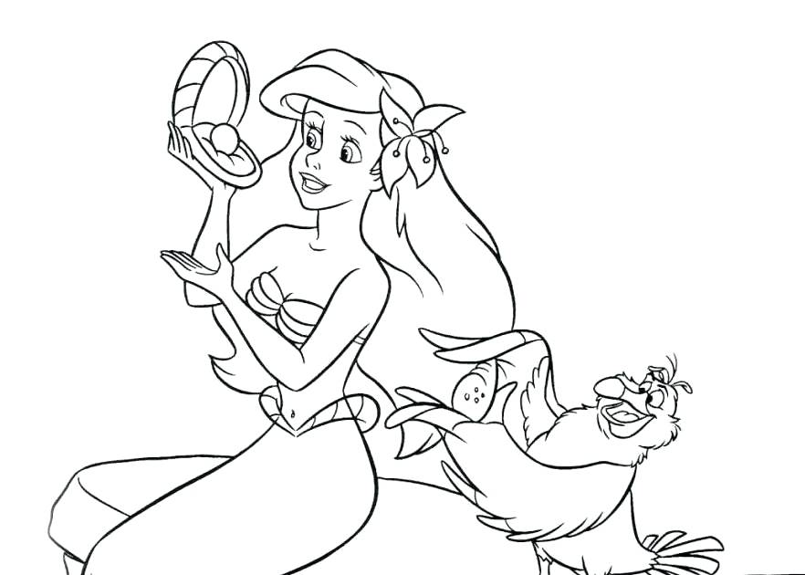 882x630 Arial Coloring Pages Princess Free For Baby Ariel Coloring