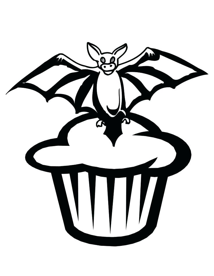 736x952 Cupcake Color Page Coloring Pages Of Bats Bat Cupcake Coloring