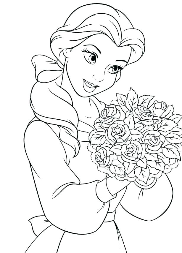 615x852 Disney Belle Coloring Pages Belle Coloring Pages Belle Coloring