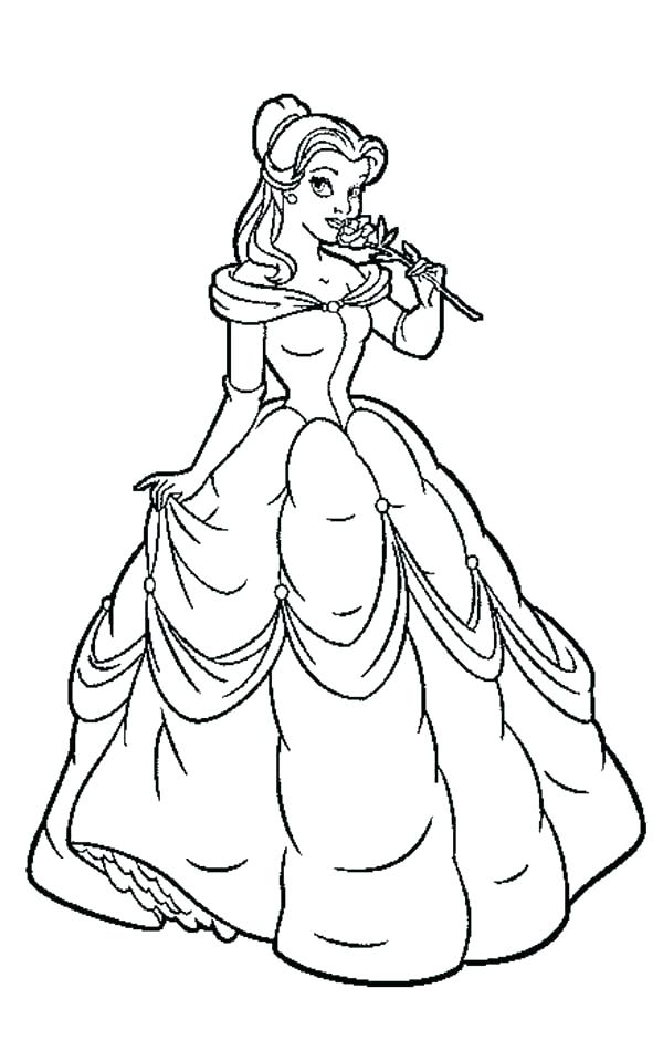 600x940 Belle Princess Coloring Pages Vanda