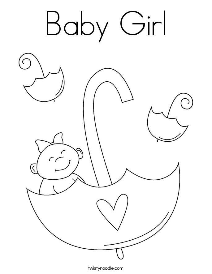 685x886 Baby Girl Coloring Page
