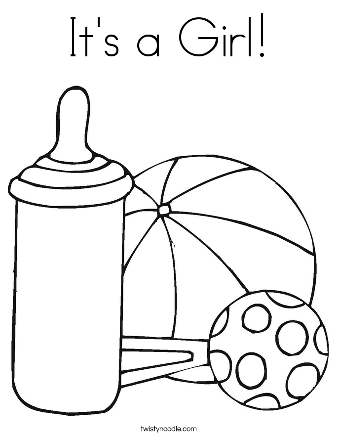 685x886 It's A Girl Coloring Page