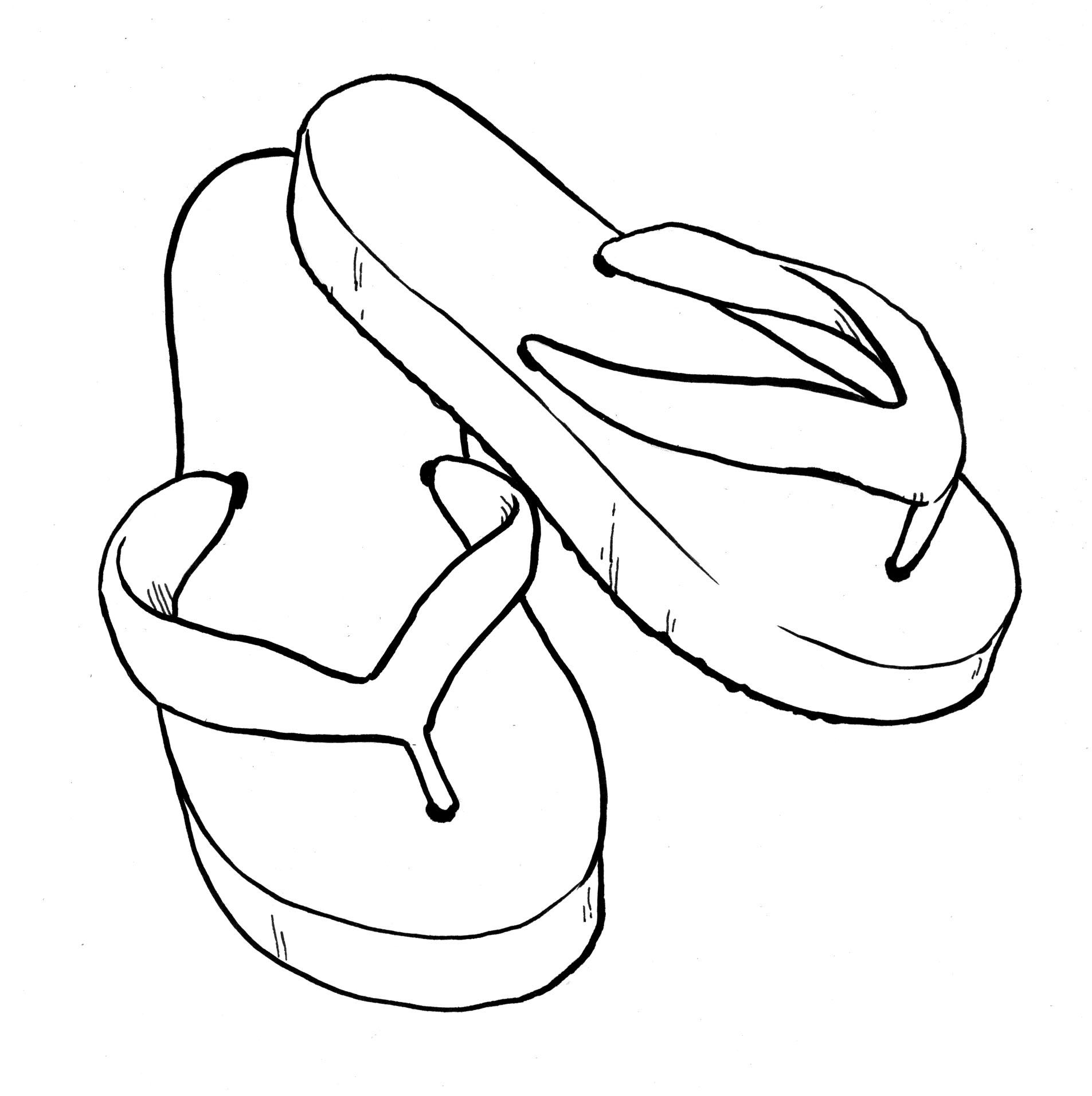 1905x1913 Sandals Coloring Pages Free