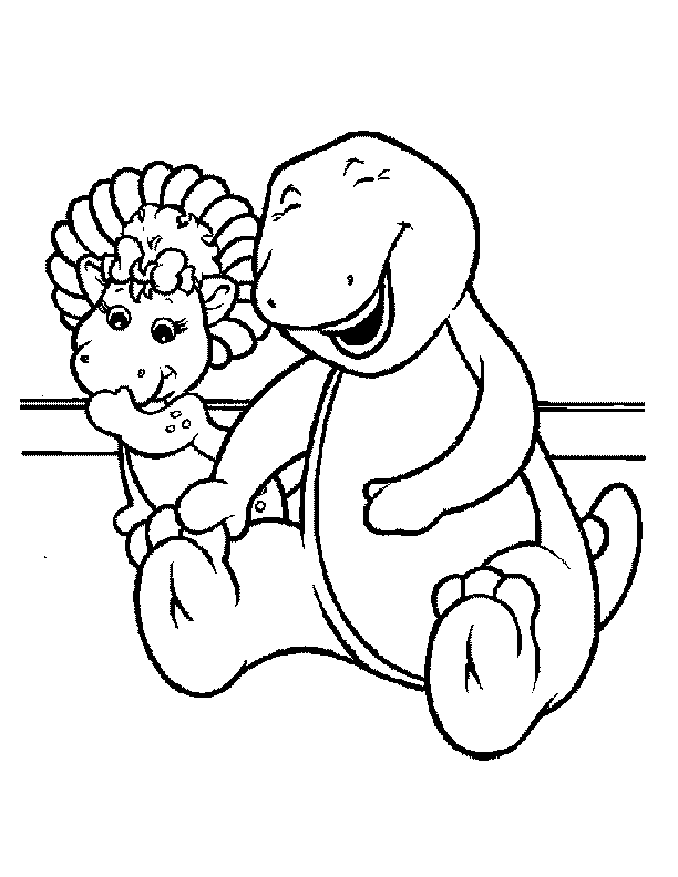 612x792 Barney And Baby Bop Coloring Pages