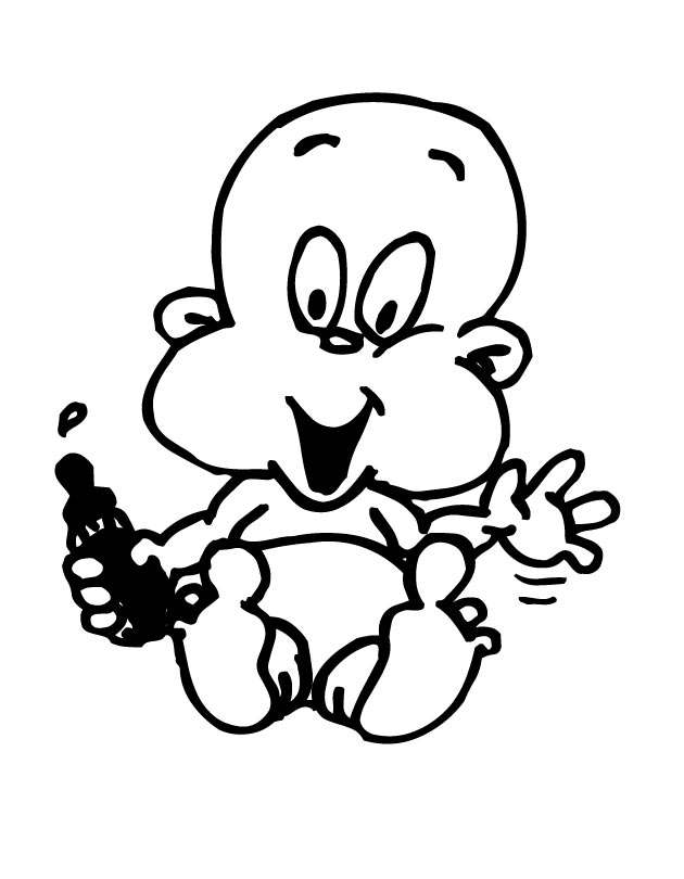 630x810 Printable Baby Boy With Bottle Coloring Page
