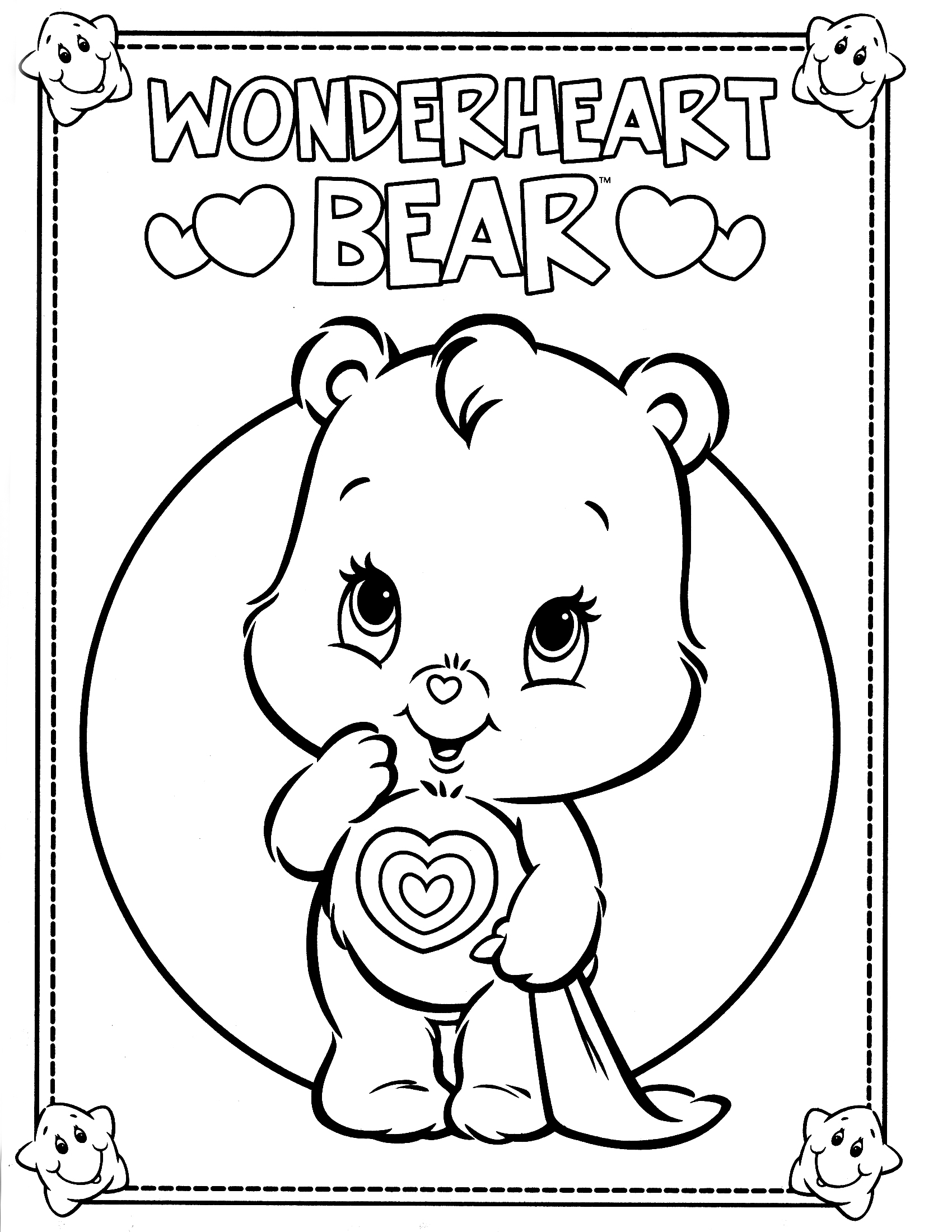 1700x2200 Care Bears Coloring Pages