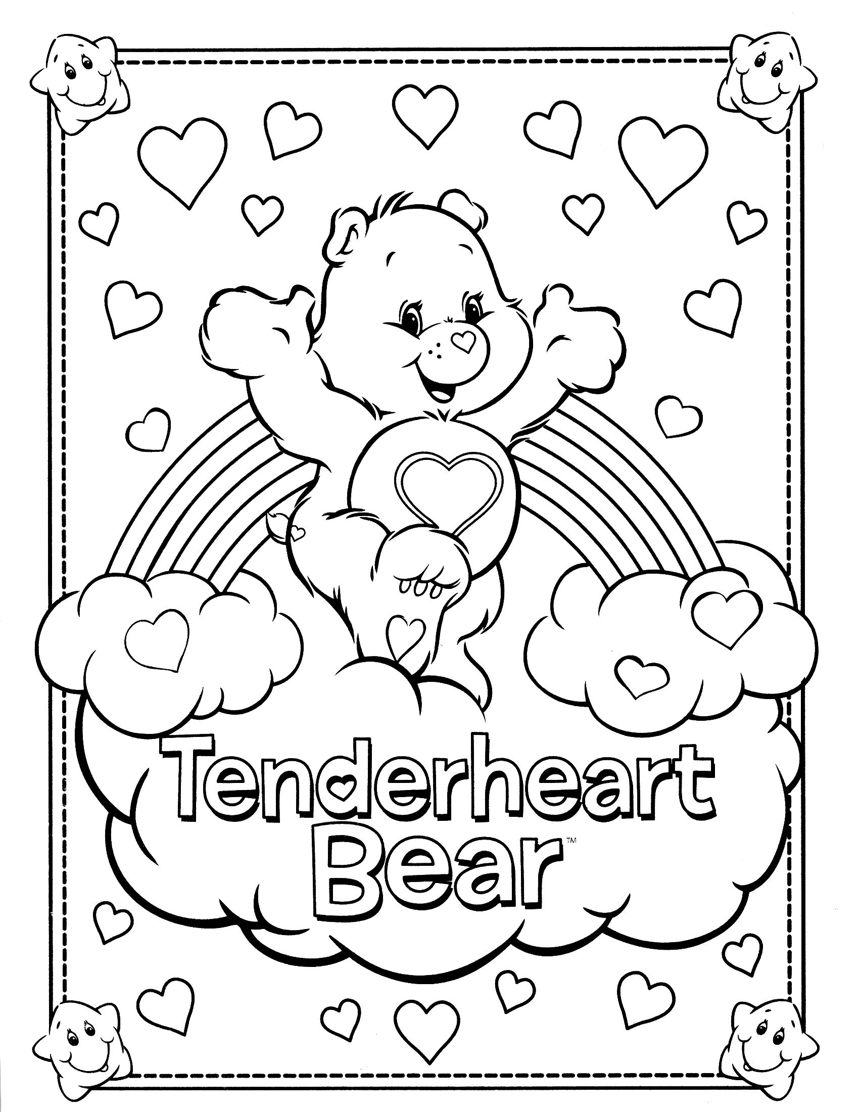 1700x2200 Baby Care Bear Coloring Pages