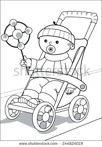 327x470 Baby In Pram Coloring Pages Wallpapers Stroller Page Full