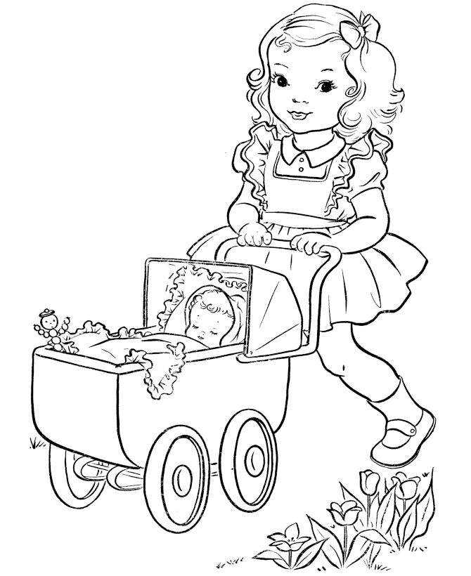 Baby Carriage Coloring Page at GetDrawings | Free download