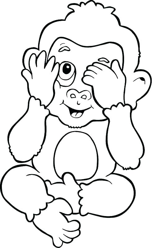 490x800 Coloring Pages Of Baby Monkeys Monkey Coloring Pages Printable