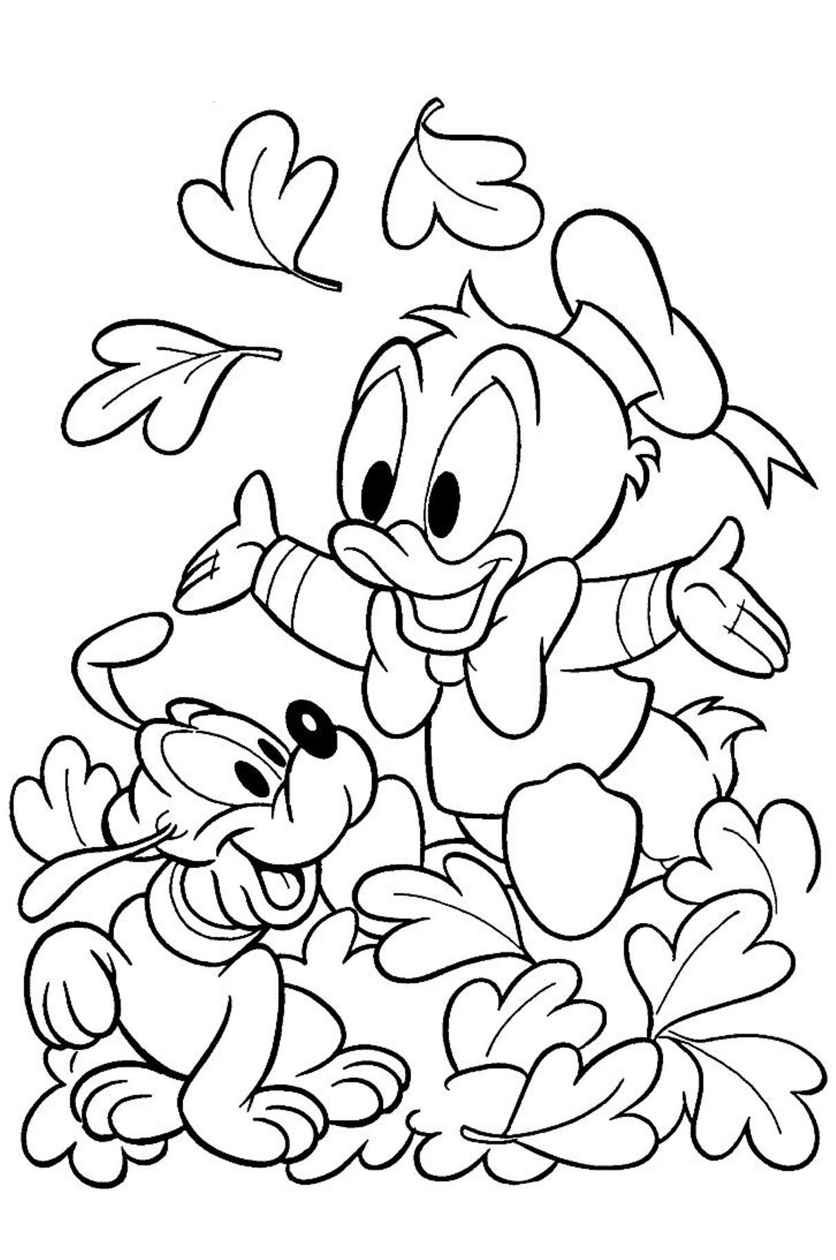 1212x1825 Inspiration Baby Donald Duck And Pluto Coloring Pages Cartoon
