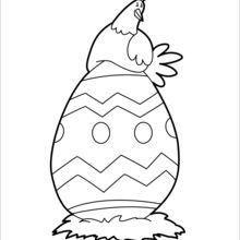 220x220 Baby Chick And Big Easter Egg Coloring Pages