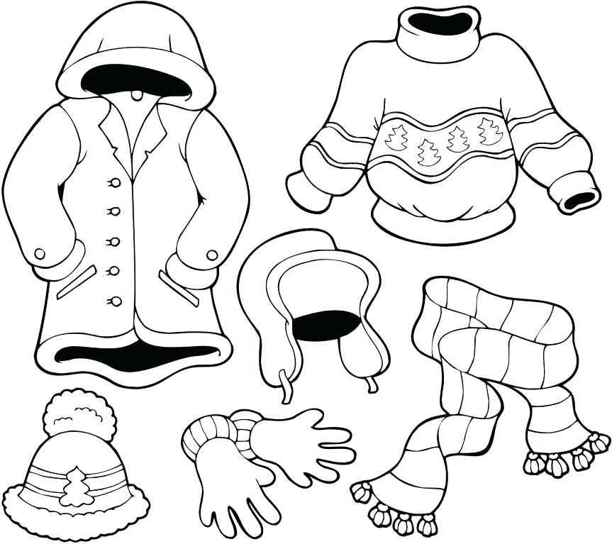 863x767 Clothes Coloring Pages Print Page Winter