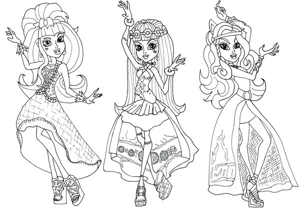 600x425 Monster High Coloring Page And Friends Dancer Clothes