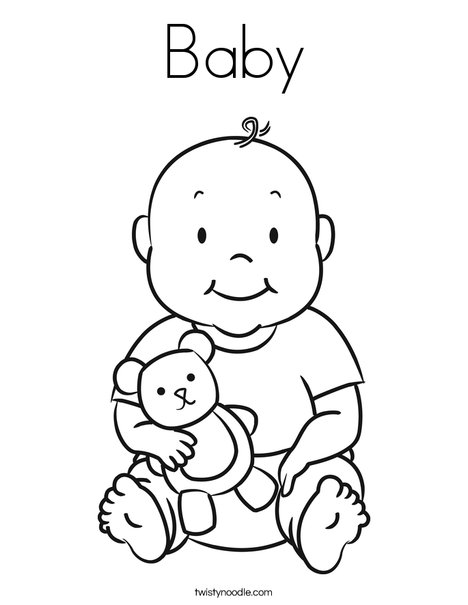 468x605 Baby Coloring Page