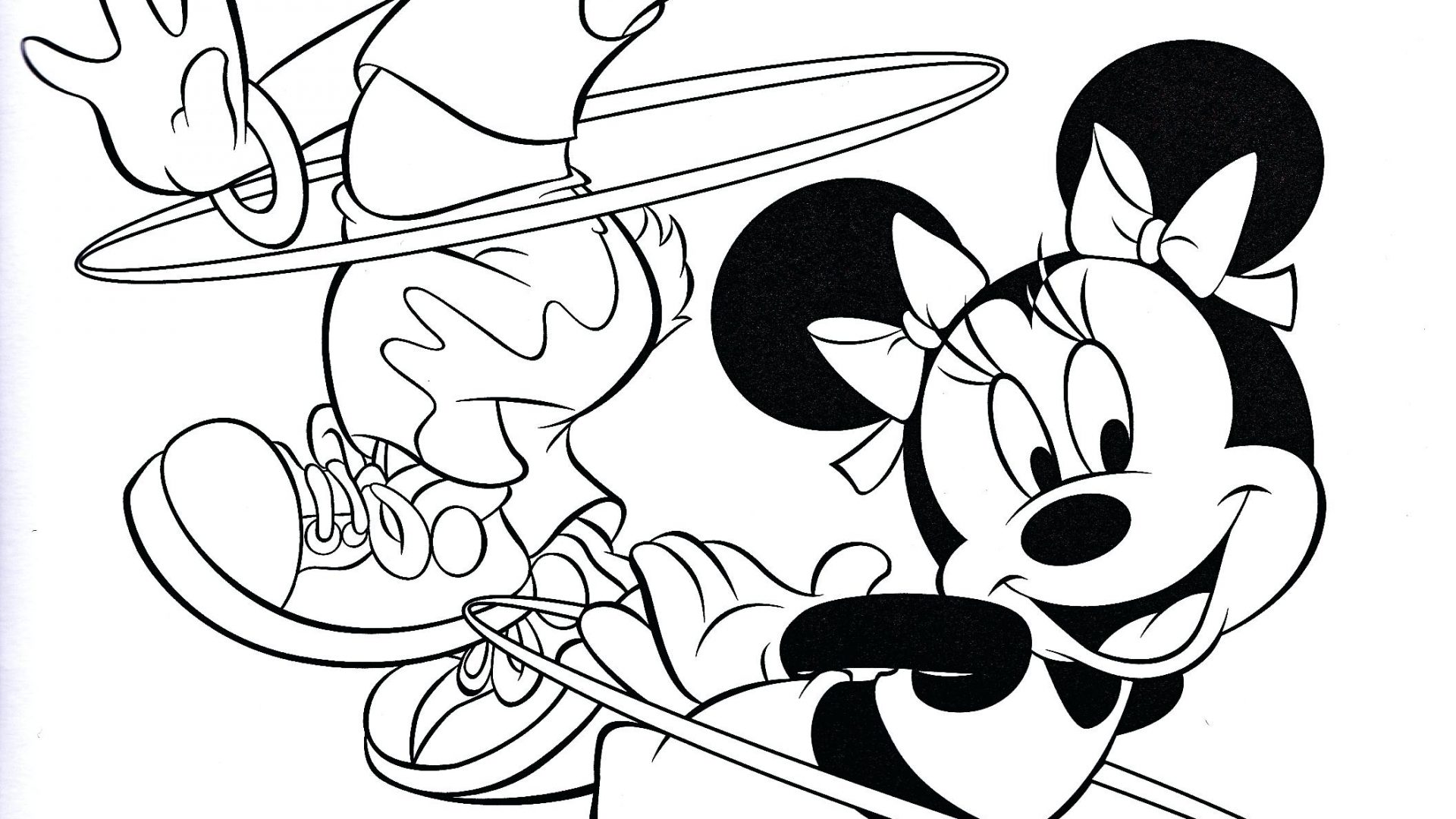 1920x1080 Coloring Page Minnie Mouse And Daisy Duck Printable Pages Cartoon