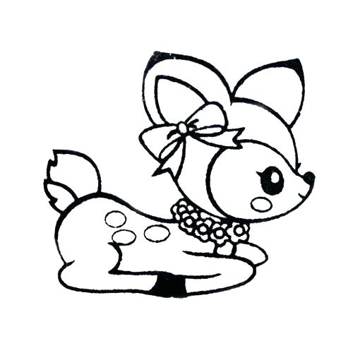 500x500 Baby Deer Coloring Pages Baby Deer Coloring Pages Cute Deer Stamp