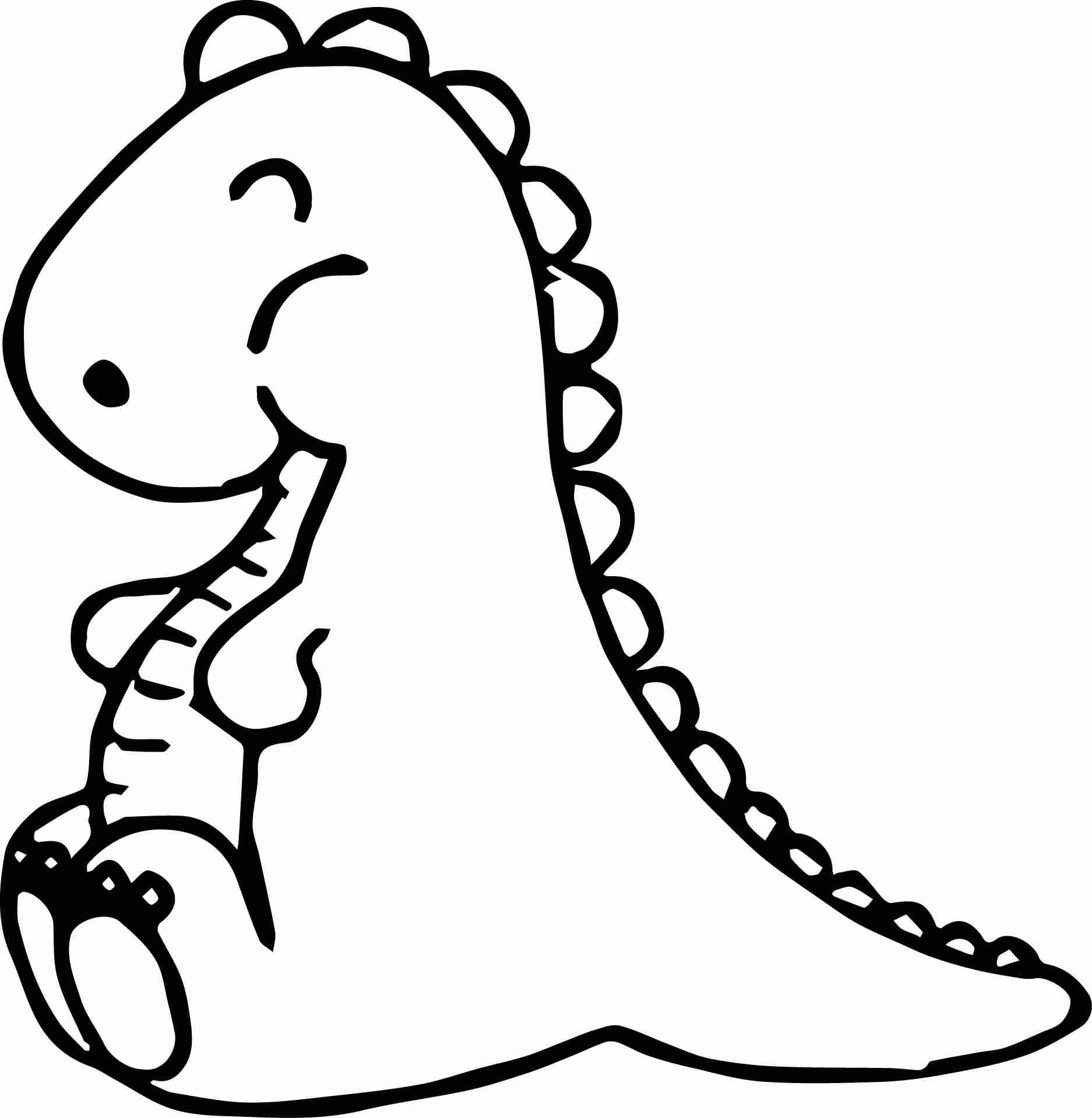 1874x1919 Very Cute Baby Dinosaur Isolated On White Hi Coloring Page Ripping